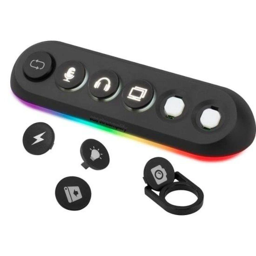Hub USB Streamplify Deck 5 com 5 Portas 3.0 RGB Botão Individual Preto