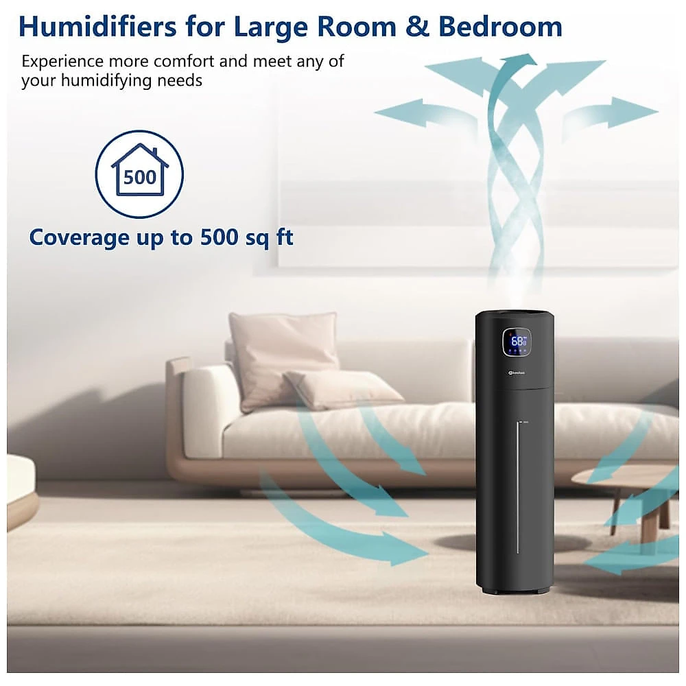 Umidificador de Ar para Quarto, 9 Litros de Névoa Fria, 350ml/h, Silencioso e Eficiente - Perfeito para Ambientes Grandes,Akeshan