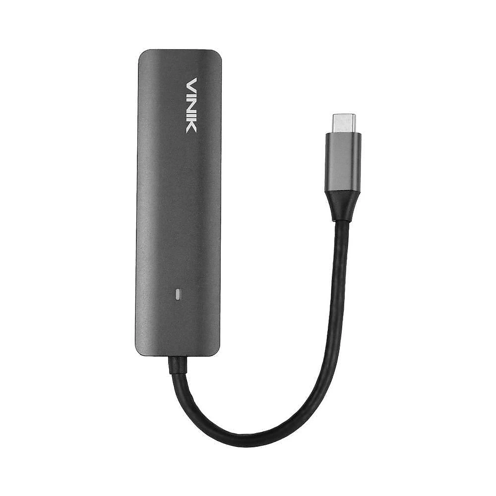 Hub Usb Type C 5 em 1 com 2 Usb 3.0 Hdmi 4K e Type C Pd 100W Compatível com Windows e Mac Vinik