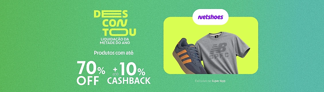 Netshoes até 10% de cashback