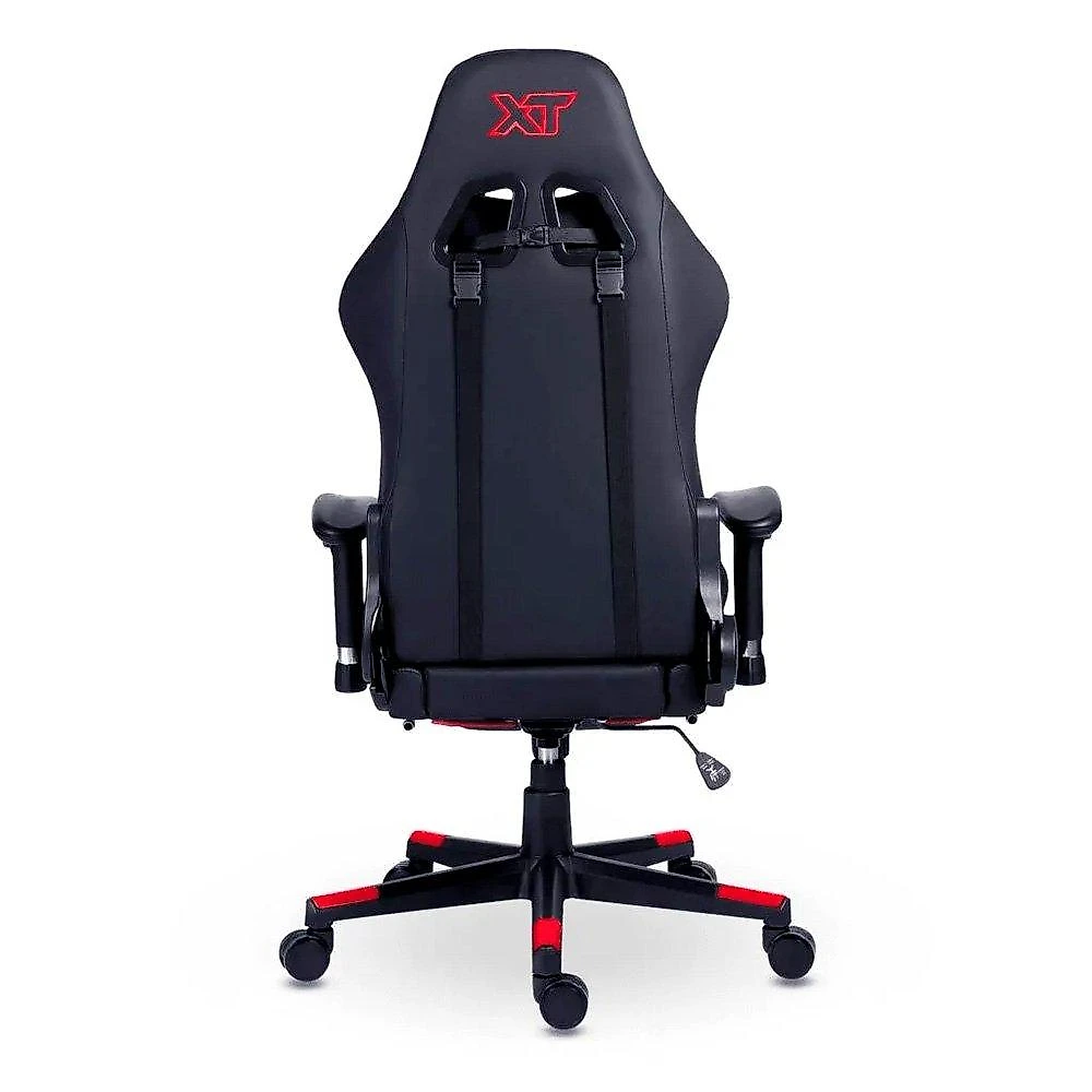 Cadeira Gamer XT Racer Attack, Até 120Kg, Reclinável, Apoio de Pés Retrátil, Cilindro de Gás Classe 4, Couro PU, Preta e Vermelha - XTR-061