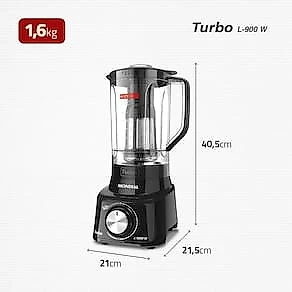 Liquidificador Mondial Turbo Full Black L900FB Preto 900W com 5 Velocidades 110V