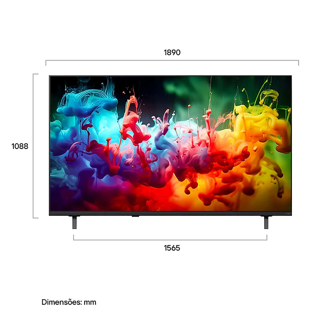 Smart TV LG QNED Mini LED AI 4K 85" Polegadas com Recurso para Jogos, Google Assistente e Wi-Fi - 85QNED70BSA Bivolt