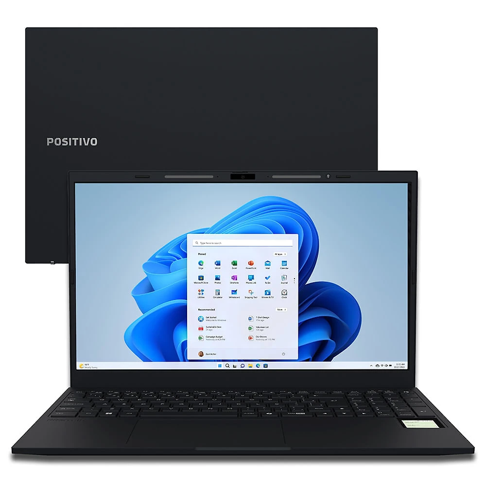Notebook Positivo Vision R15M AMD® Ryzen 3-7330U Windows 11 Home 8GB RAM 256GB SSD Wi-Fi 6 15” Full HD IPS - Minitela