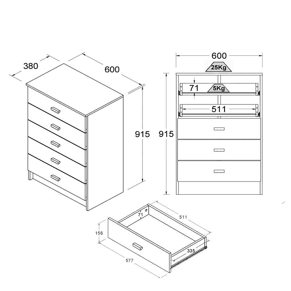 Quarto Infantil BBI-56 BB120 BB-322 3 Portas 5 Gavetas MDP 120CM Branco Ditália Móveis com Berço
