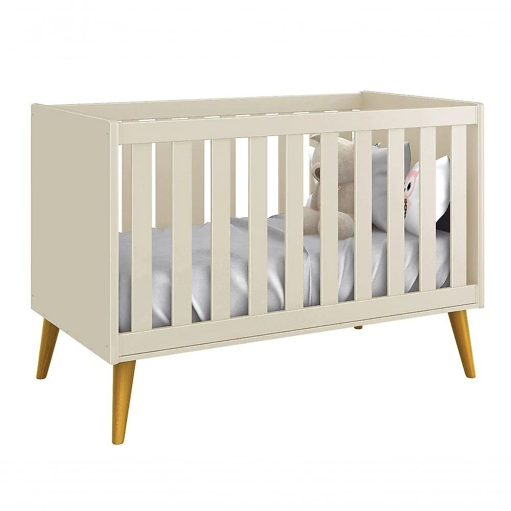 Jogo de Quarto para Bebê Théo New 2 Portas 3 Gavetas MDF Bege Theo Móveis