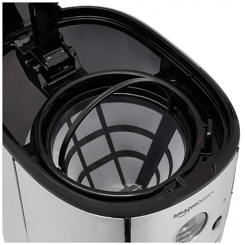 Cafeteira Elétrica Digital com Filtro Reutilizável, Aço Inoxidável, 110V 800W, Amz, Prata