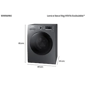 Lava e Seca Samsung 11kg WD11A 3 em 1 Ecobubble Inverter Inox Look 110V