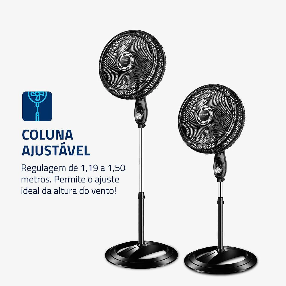 Ventilador de Coluna 40cm NVT40C-B 8 Pás Mondial 127V