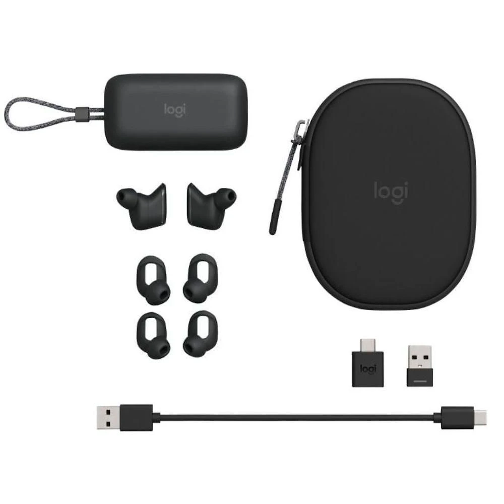 Fone de Ouvido sem Fio Logitech Zone True Wireless Earbuds Bluetooth 985-001081 Conexão Simultânea