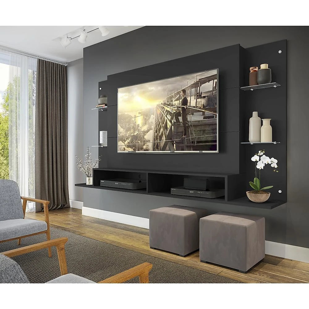 Painel para TV até 60" Multimóveis Nairóbi FG2739 Preto