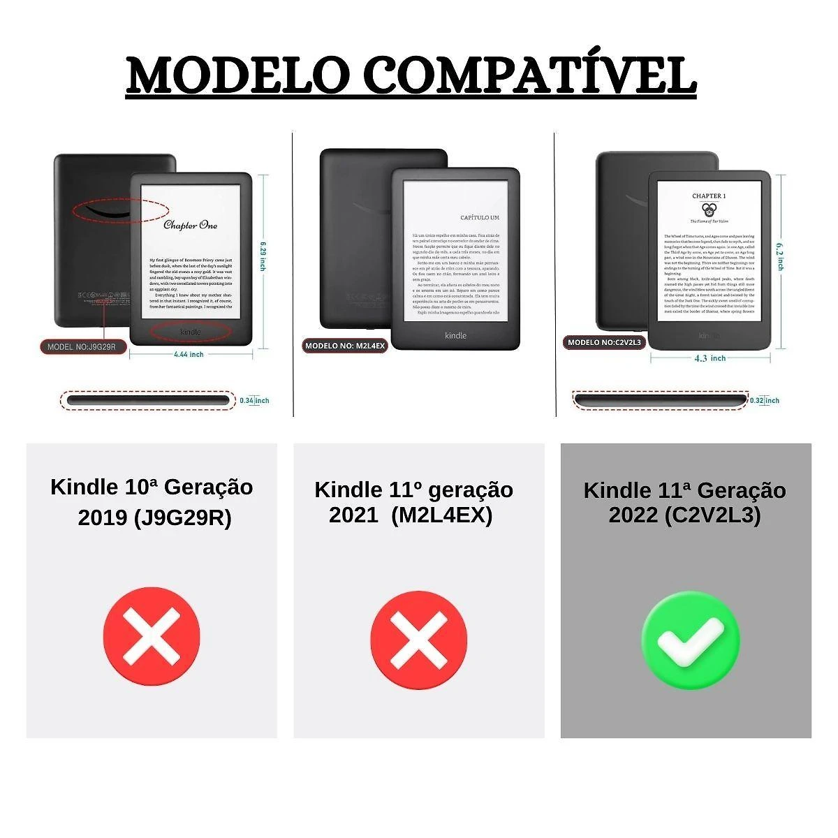 Case Com Alça Para Kindle 11 Geração Básico C2V2L3 + Caneta