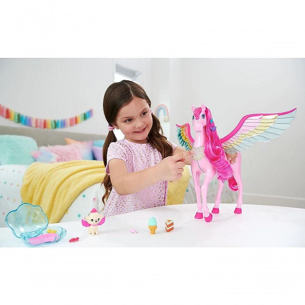 Brinquedo Hlc40 a Touch Of Magic Pégaso com Acabamentos Brilhantes Branco Mattel