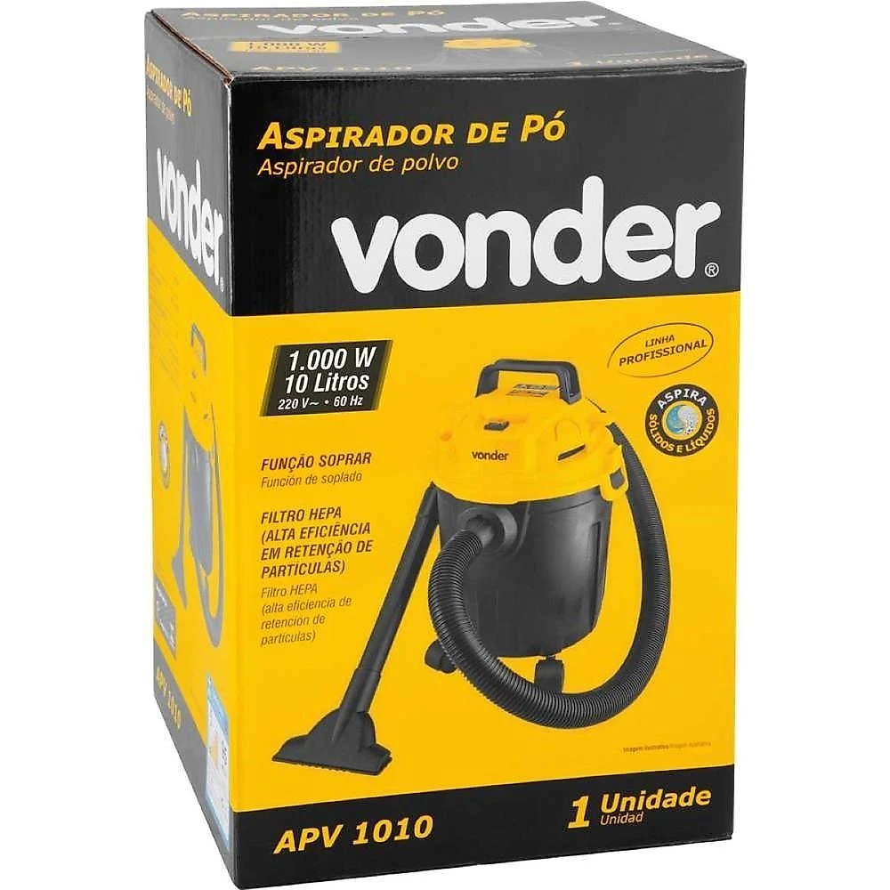 Aspirador De Pó E Líquido 1000W Apv 1010 Vonder 220V