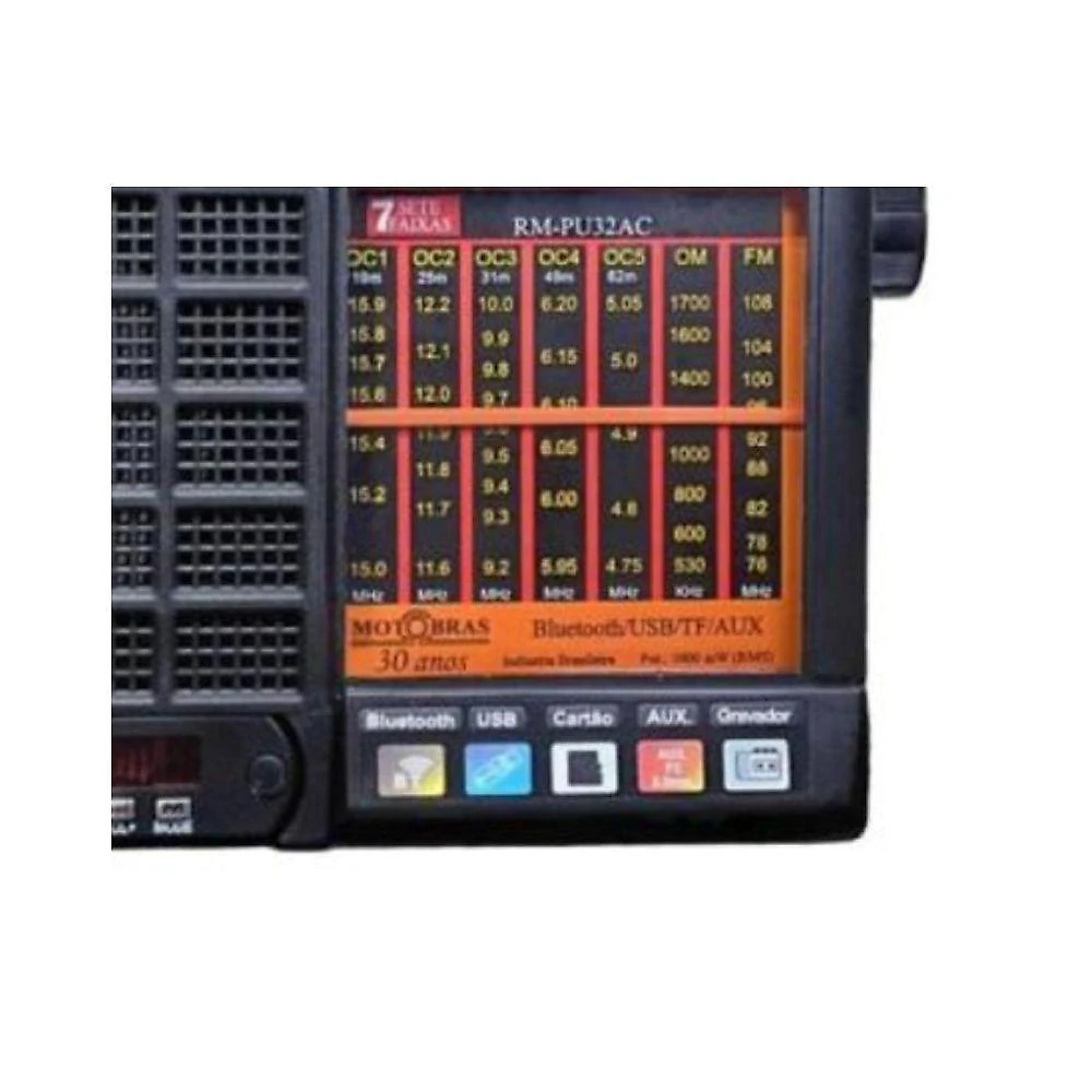 Rádio Portátil Motobras Rm-pu32ac 7 Faixas Preto