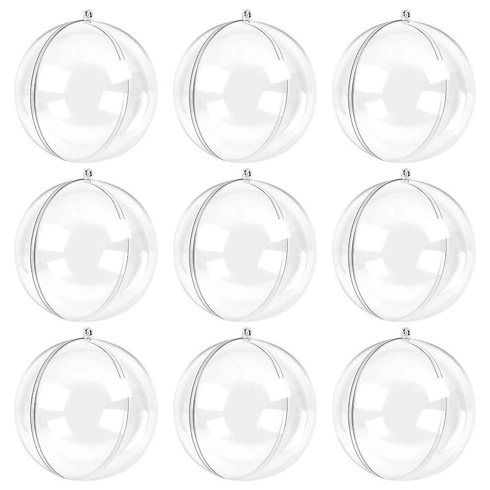 Bola De Natal Transparente 5cm - 9 Unidades