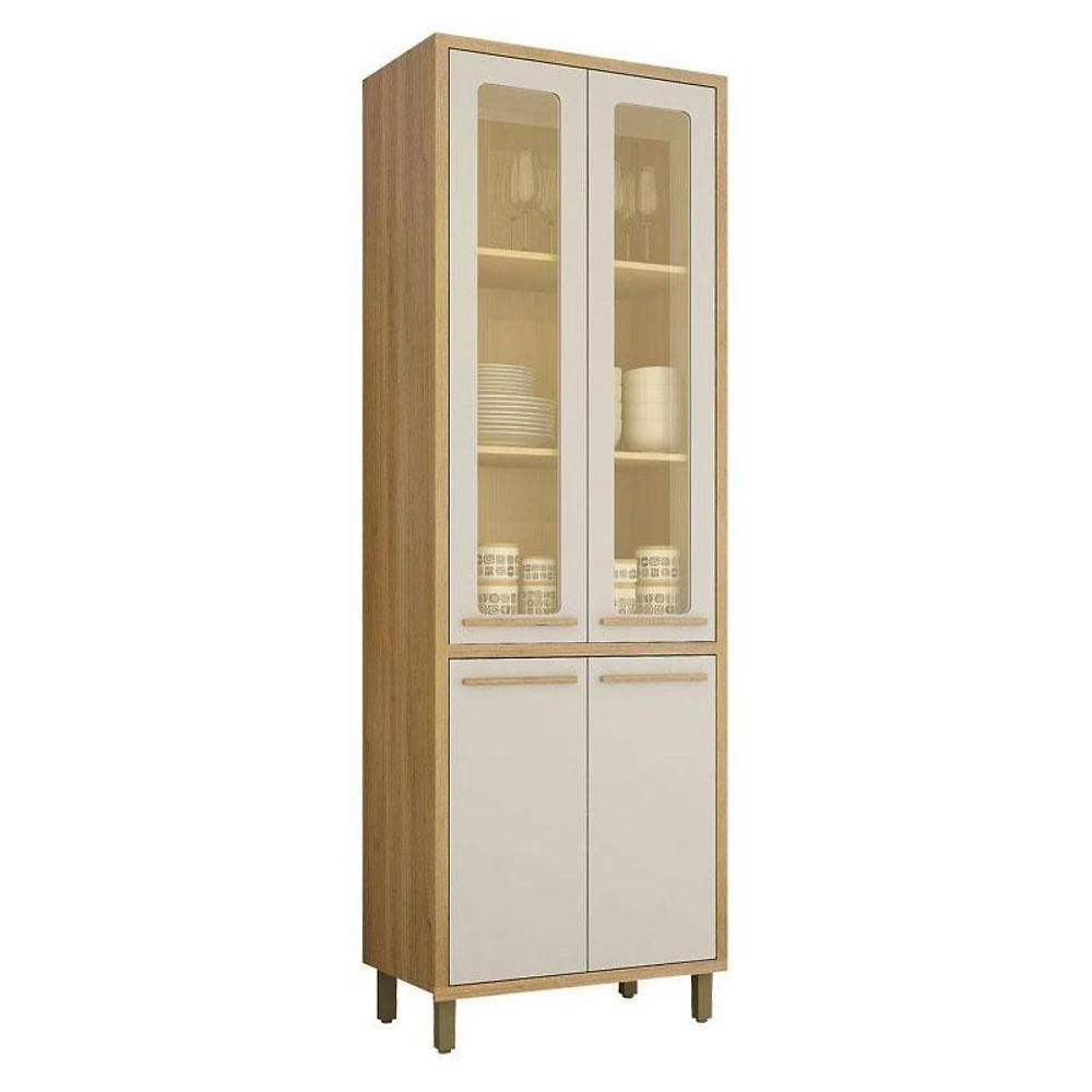 Paneleiro Torino 4 Portas 4 Prateleiras MDP-MDF 73CM Off White Valdemóveis