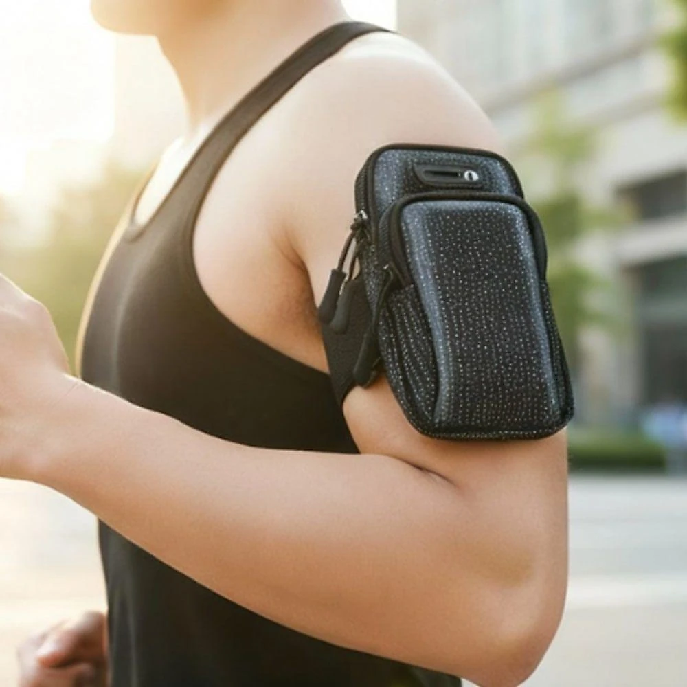Bolsa de Braço Esportiva para Celular Impermeável com Bolso para Chave e Fone Utimix