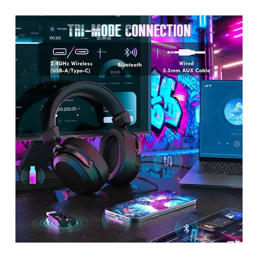 Headset Gamer Sem Fio Attack Shark L30 Pro, Bluetooth, Som Surround, Preto - L30PRO