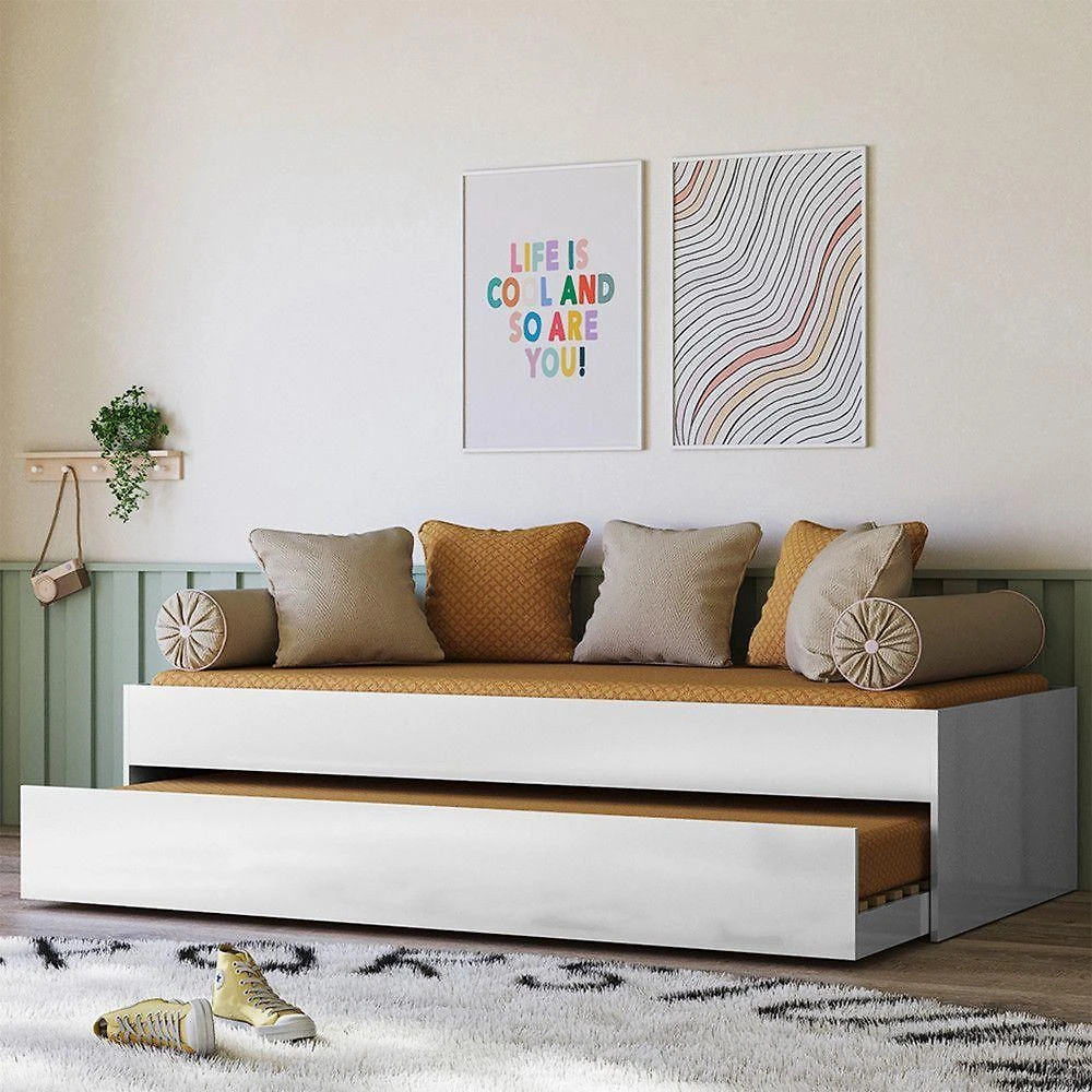 Bicama Solteiro Ônix Flex com Cama Auxiliar MDF-MDP Branco Peternella Móveis