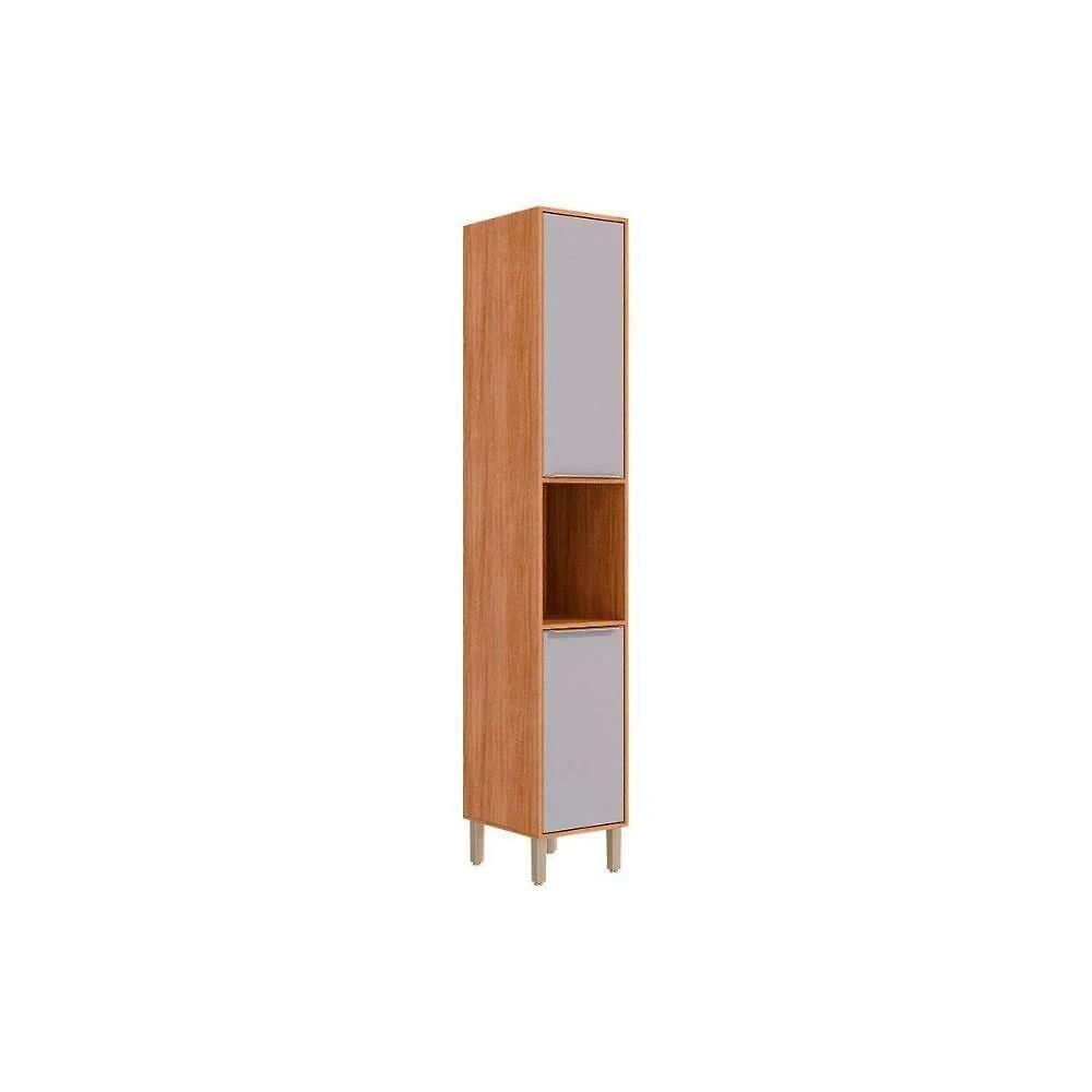 Paneleiro Cozinha Áurea com 2 Portas 5 Prateleiras MDF 37cm Cinamomo-Platina MGM