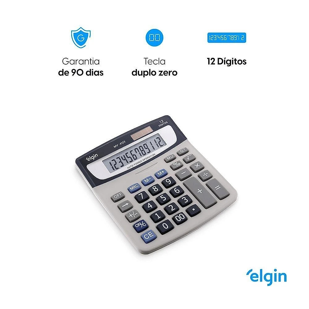 Calculadora De Mesa 4123 12 Dígitos Raíz Quadrada LCD
