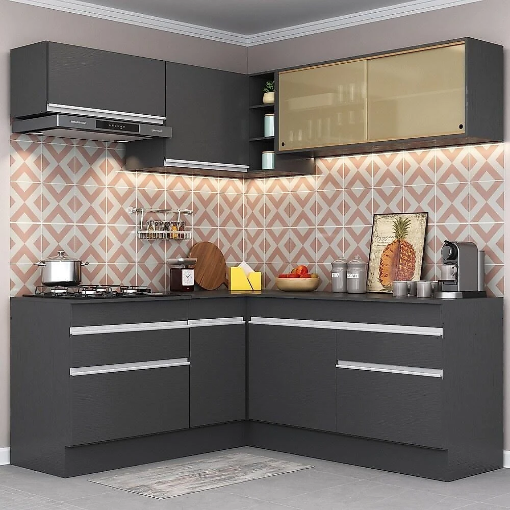 Armário De Cozinha Completa De Canto V2097 Branco