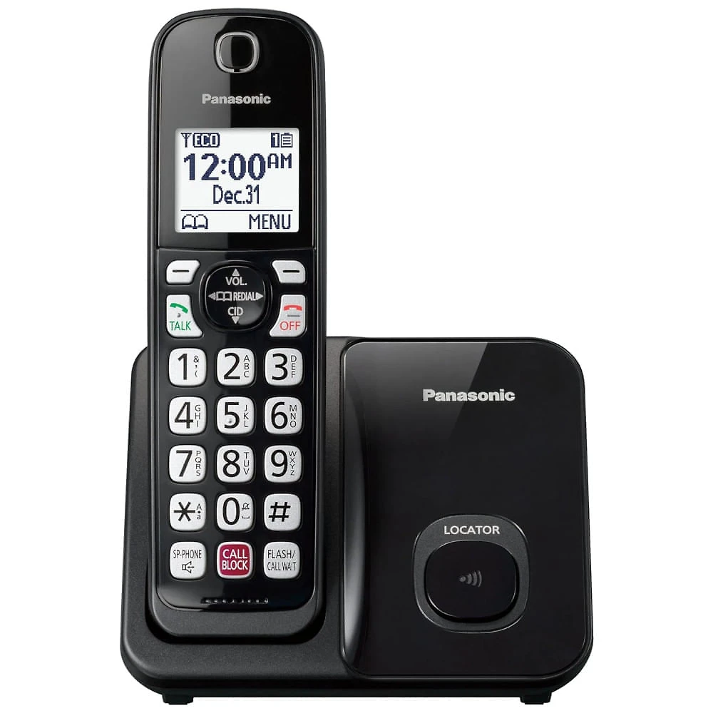 Telefone sem fio Panasonic com Bloqueio Avançado de Chamadas, Identificador Bilíngue e Display Grande de Alto Contraste, Sistema Métrico Brasileiro