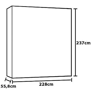 Guarda-Roupa Casal Mademarques Sevilha com 2 Portas, 6 Gavetas, 10 Prateleiras e Espelho - 228cm de largura Amendôa