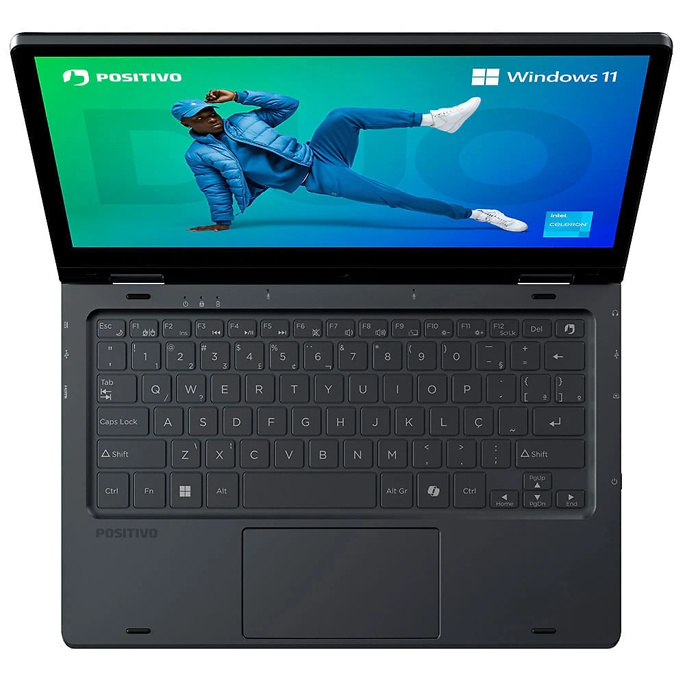 Miniatura Notebook 2 em 1 Positivo Duo C4128E Intel® Celeron® N4500 Windows 11 Home 4GB RAM  128GB eMMC 11” LED HD IPS - Cinza