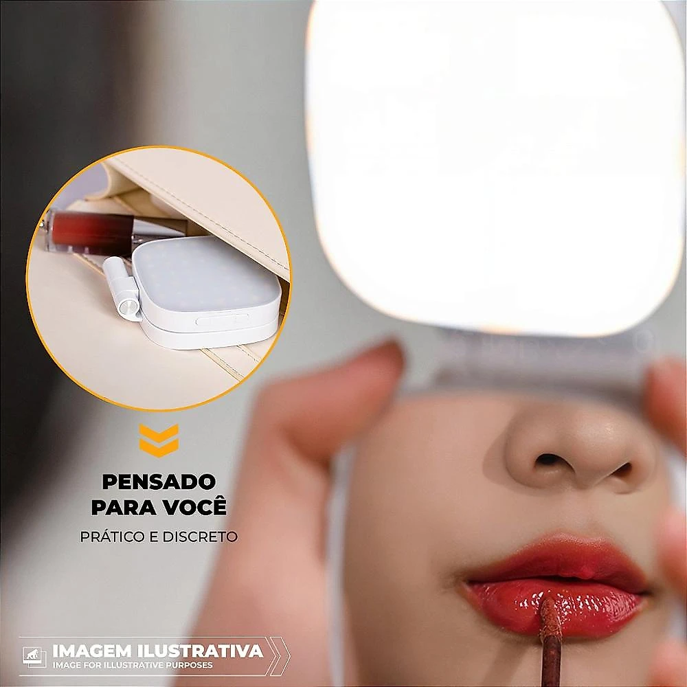 Ring Light Portátil com MagSafe - LED para Selfie, Vídeos e Chamadas, 3 Modos de Luz, Recarregável USB-C - Hybrid - Gshield