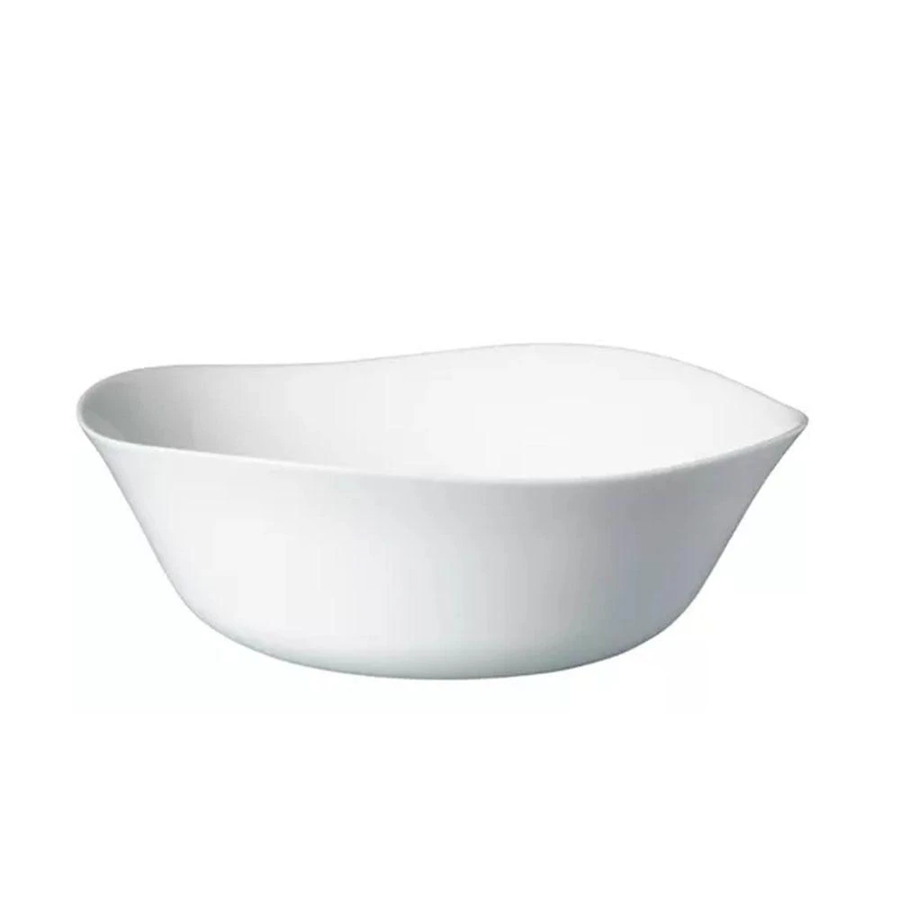 Tigela Bowl De Vidro Opalino Branca 19cm Sobremesa Saladeira Em Casa Tem