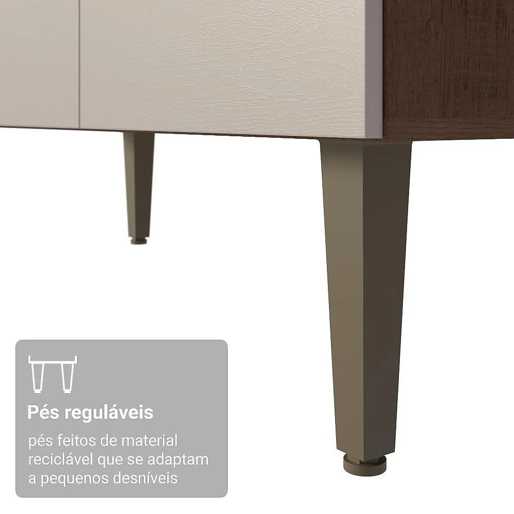 Armário de cozinha compacta 235cm rustic/crema gourmet madesa xc03