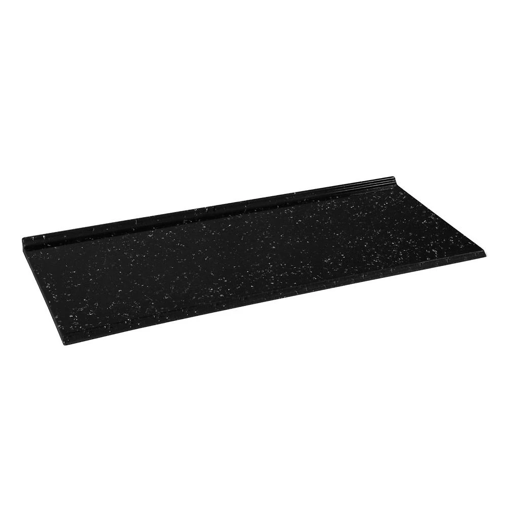 Miniatura Tampo Mármore Sintético 120cmx53cm Para Balcão de Cozinha   Pedra Preta