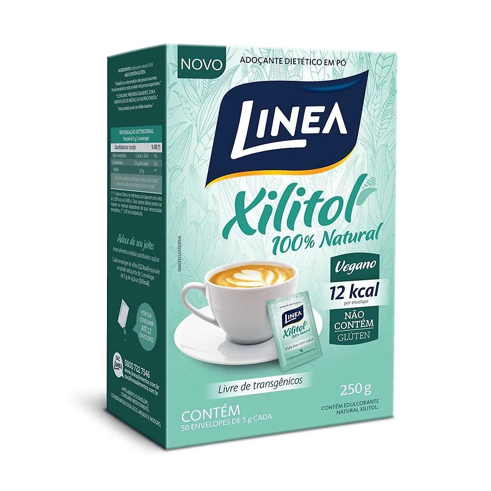 Adocante Em Pó Linea Xilitol 40 Saches 5g Cada