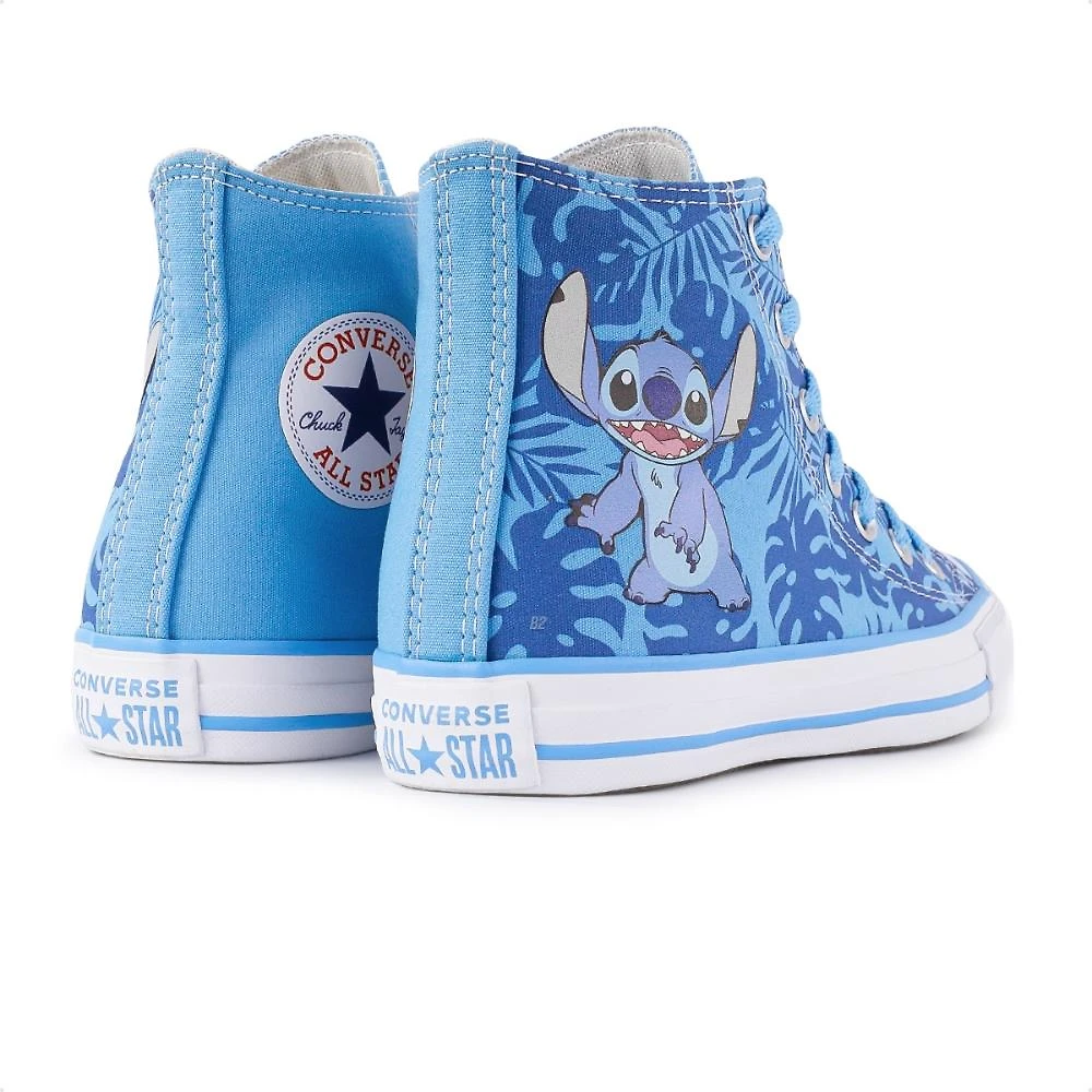 Miniatura Tênis Converse X Disney Stitch Chuck Taylor All Star Feminino Azul Claro / Branco - 33