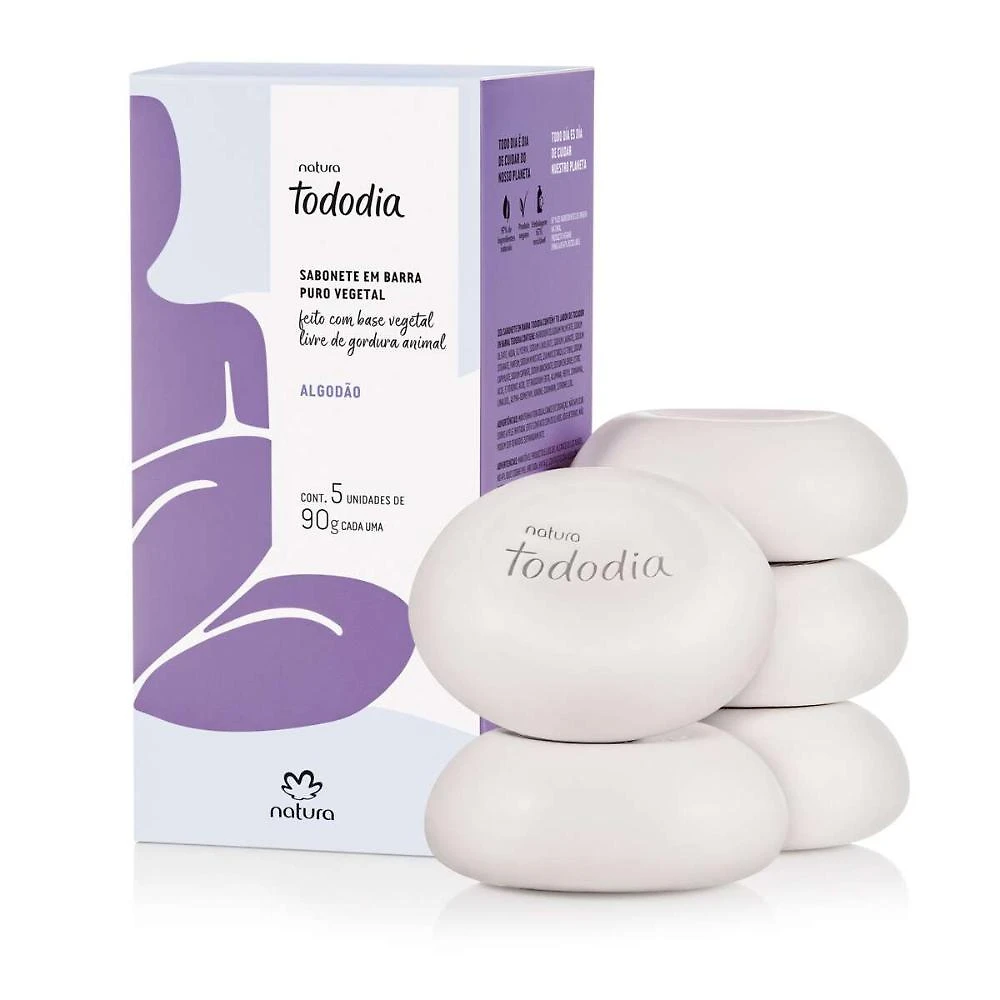 Sabonete em Barra Natura TodoDia Algodão 5un 90g