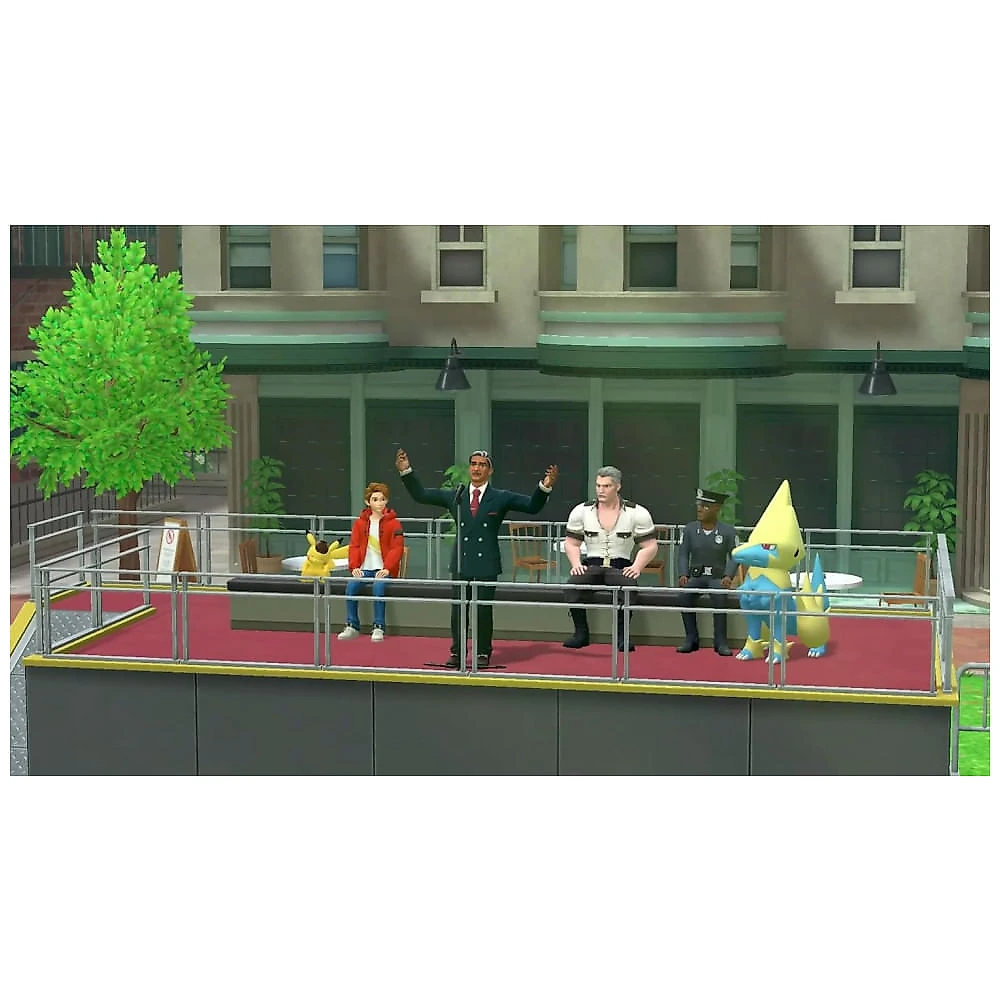 Jogo Detective Pikachu Returns Nintendo Switch aventura investigativa em Ryme City com Pikachu falante e Tim Goodman, suporte Switch