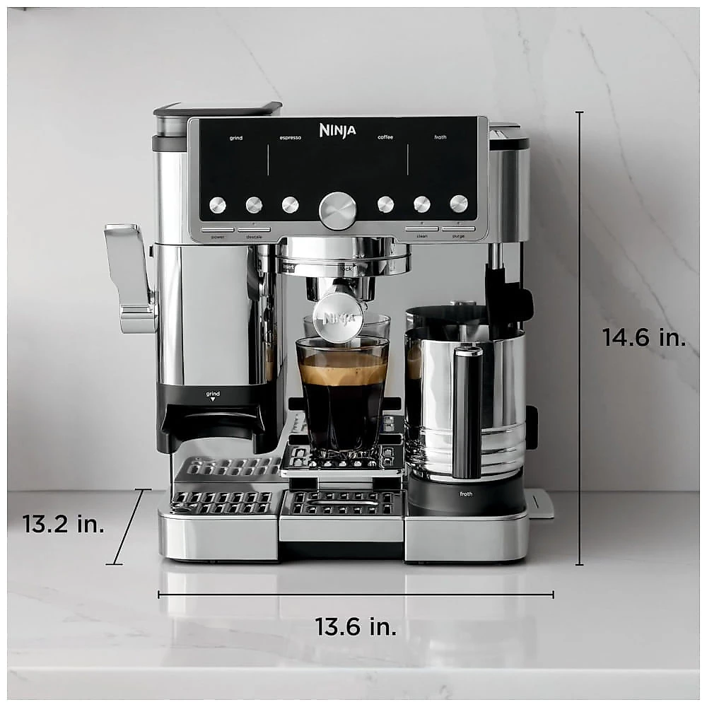Máquina de Espresso Ninja Luxe Café Pro ES701 Inox, 2 L, Moedor Integrado, 120V