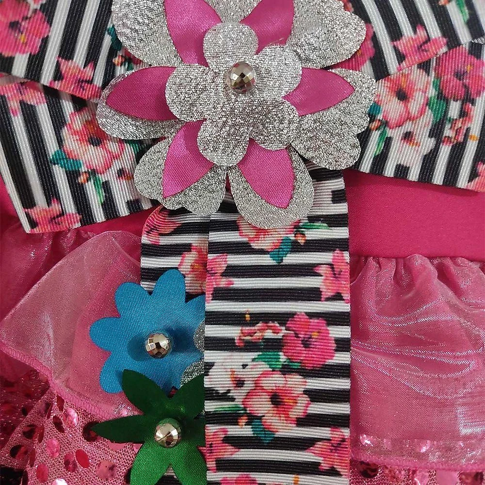 Fantasia Jardineira Flamingo Infantil