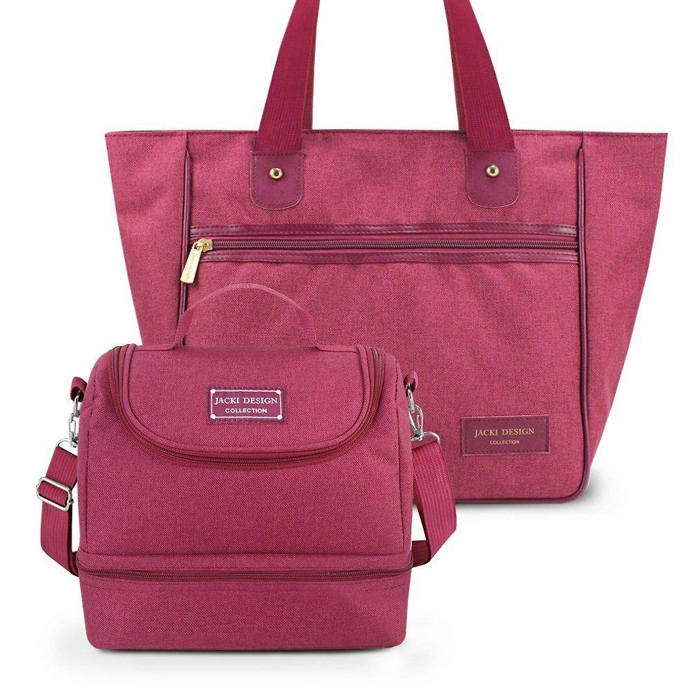 Conjunto Bolsa Térmica E Bolsa Shopper Jacki Design Vinho