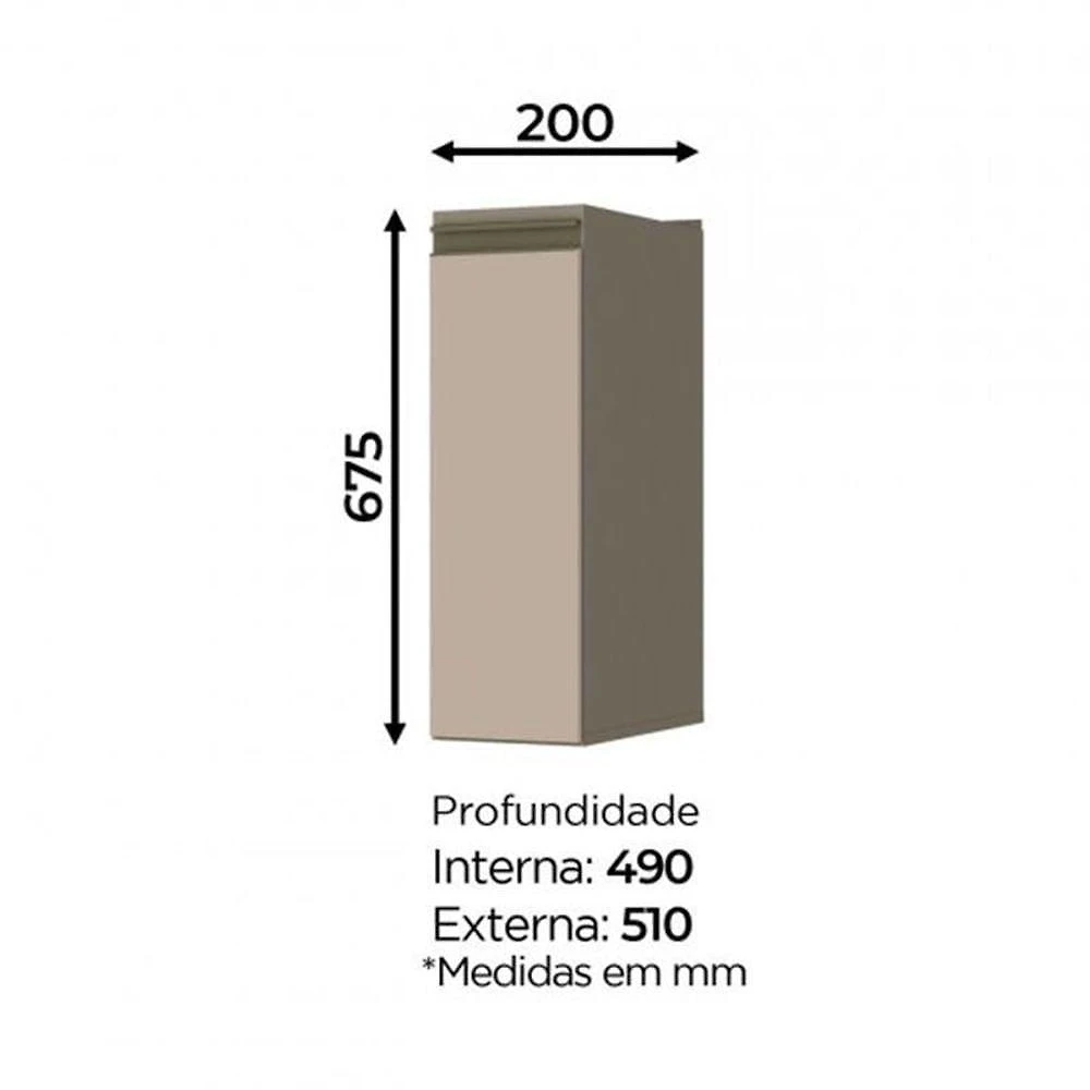 Balcão Para Condimentos 20cm Connect Duna-cristal - Móveis Henn Duna-cristal