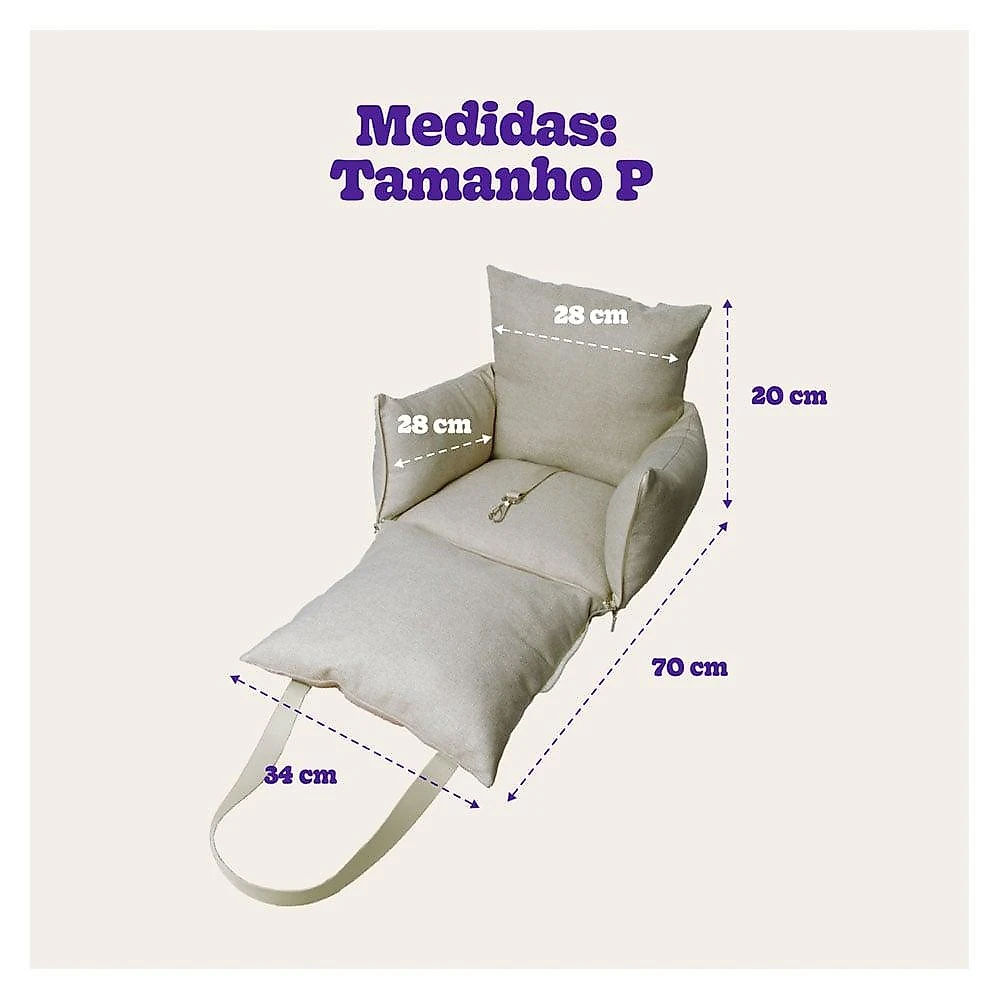 Bolsa de Transporte Maxi Conforto Meau Bege - Tam. P