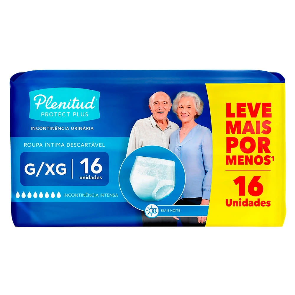 Roupa Íntima Plenitud Protect Plus Unissex Tamanho G/XG 16 Unidades