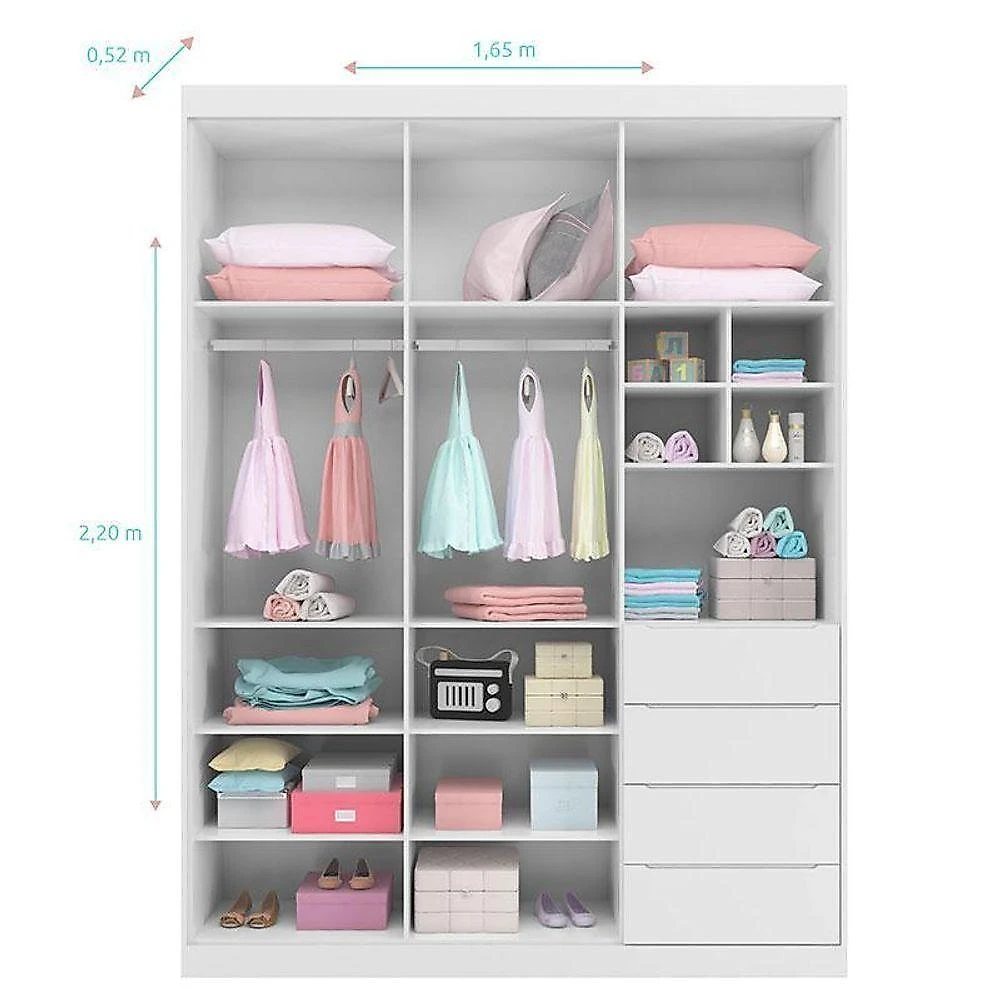 Quarto De Bebê Blenda E Berço Americano Ludmila Branco Acetinado - Phoenix