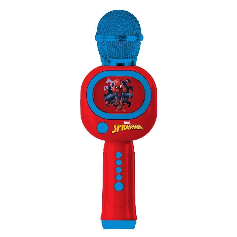 Microfone Homem-Aranha com Karaokê e Bluetooth Vermelho Candide