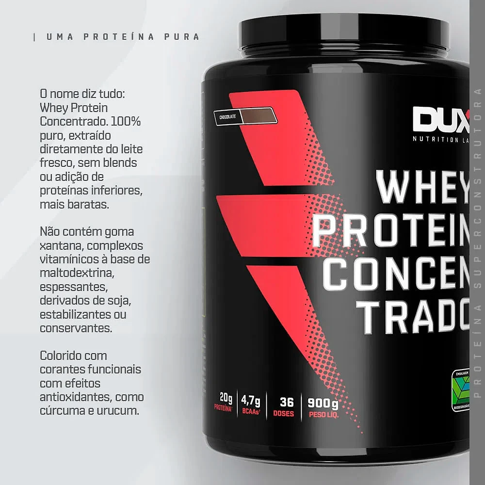 Miniatura Whey Protein Dux Concentrado Sabor Baunilha 450g