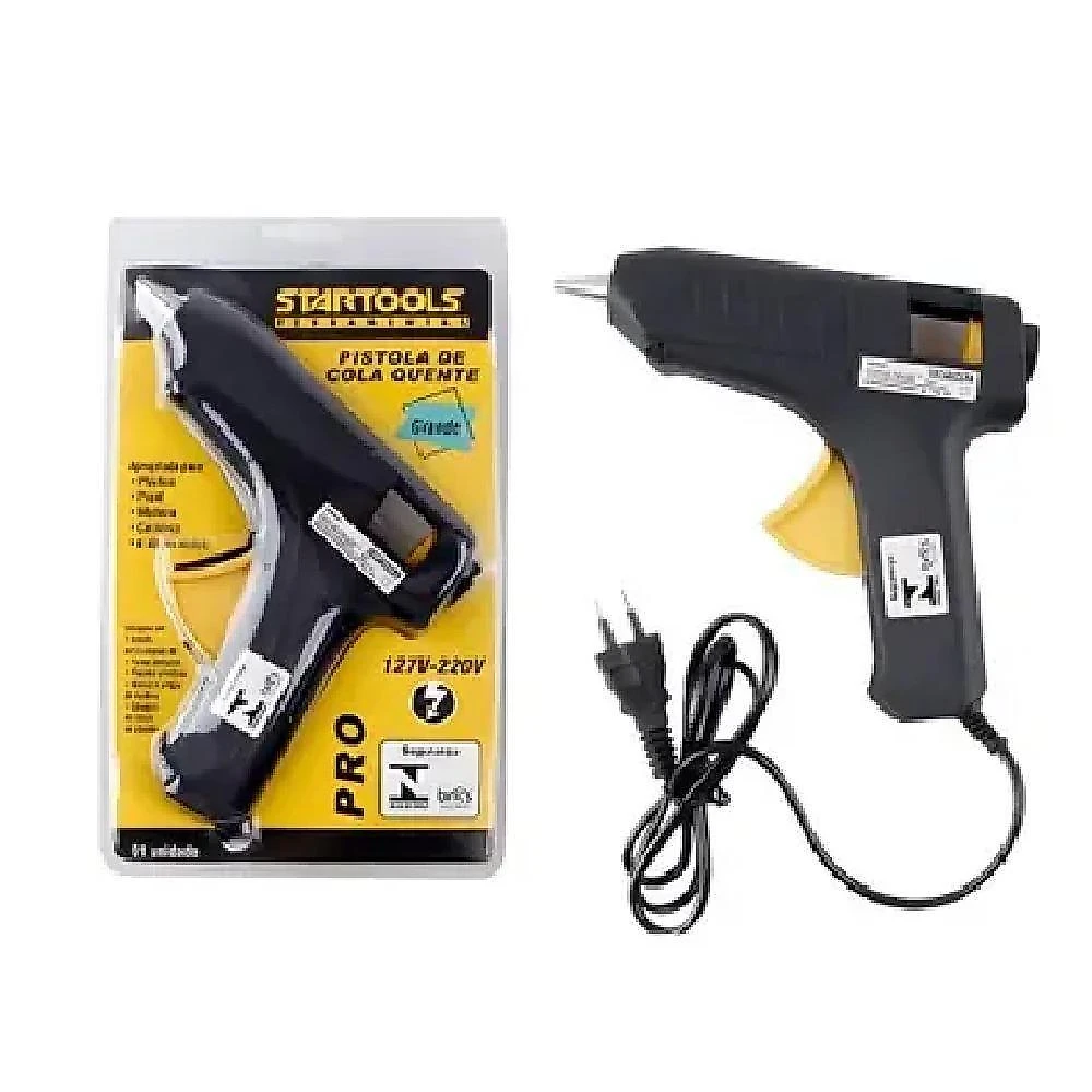 Pistola de Cola Quente Profissional Grande 15W Bivolt Plástico com Bico Metálico Yeet