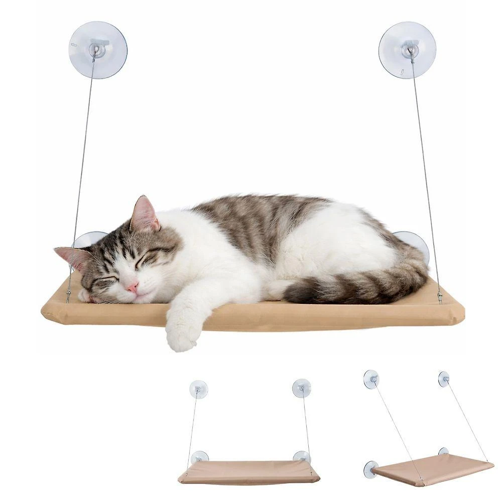 Caminha de Gato Janela Leva Pro Pet BSL3910 Flutuante Ventosas Bege