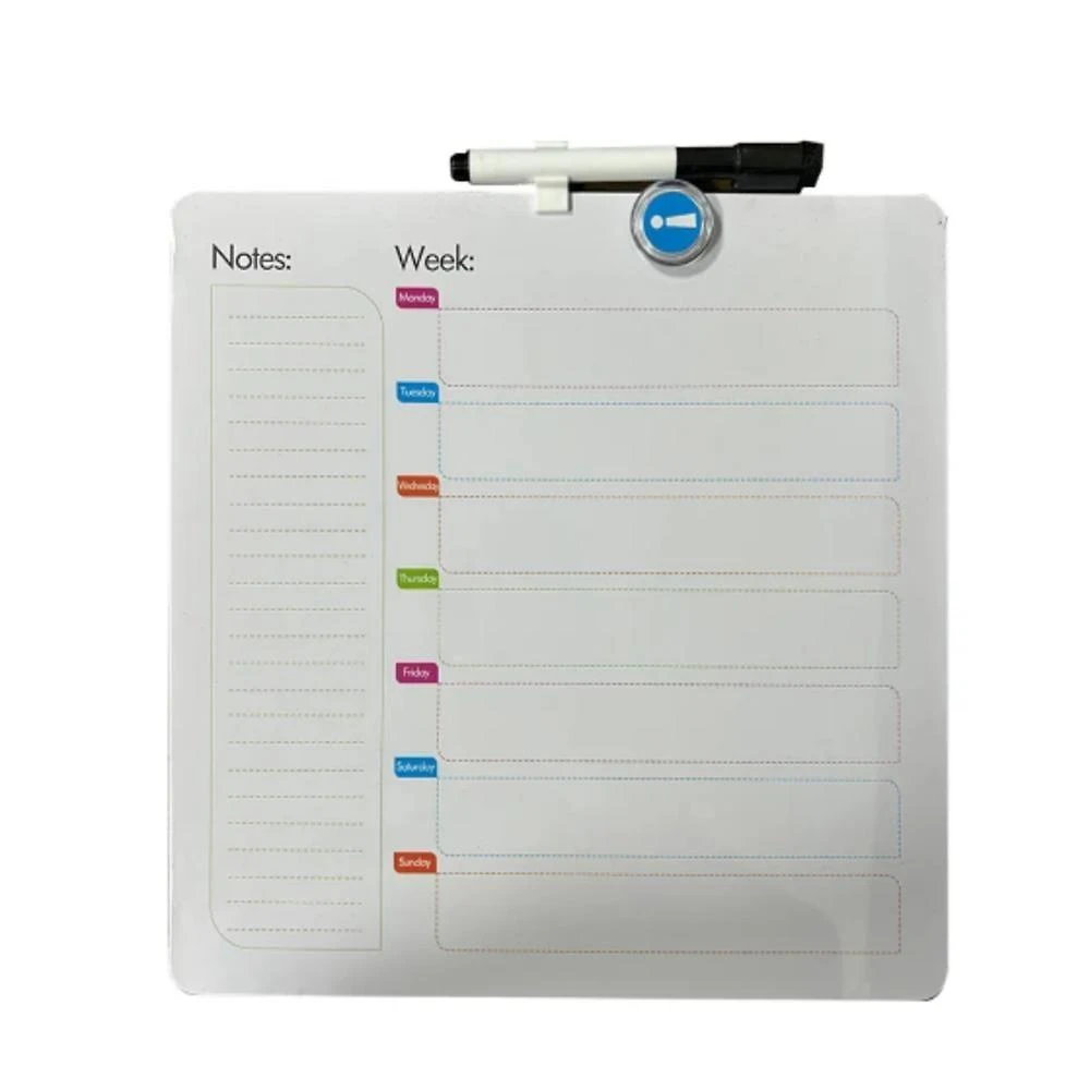 Lousa De Planejamento Semanal Quadro Magnetico Planner Multiuso Tarefas Recados Anotacoes Aviso Completa Caneta Ima